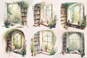 8 Watercolor Cozy Reading Nook Clipa, an Illustration by Jalina Clipart Studio (Thumbnail 3 of 5)