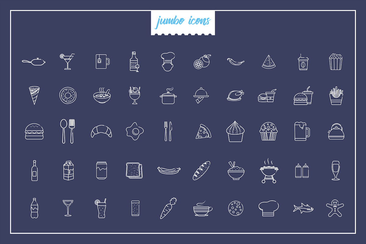 Food Line Icons V2, an Outline Icon by Jumbo Icons (Photo 4 of 5)