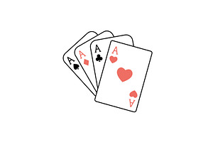 Four Aces. Poker Playing Cards