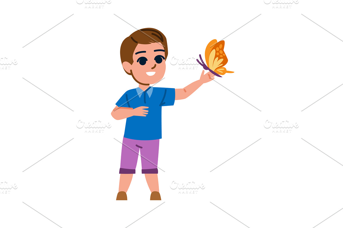 Smiling child holding colorful, an Illustration by pikepicture