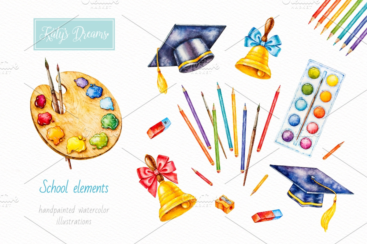 Back to School. Watercolor, a Decorative Illustration by Ekaterina Mikheeva (Photo 2 of 7)