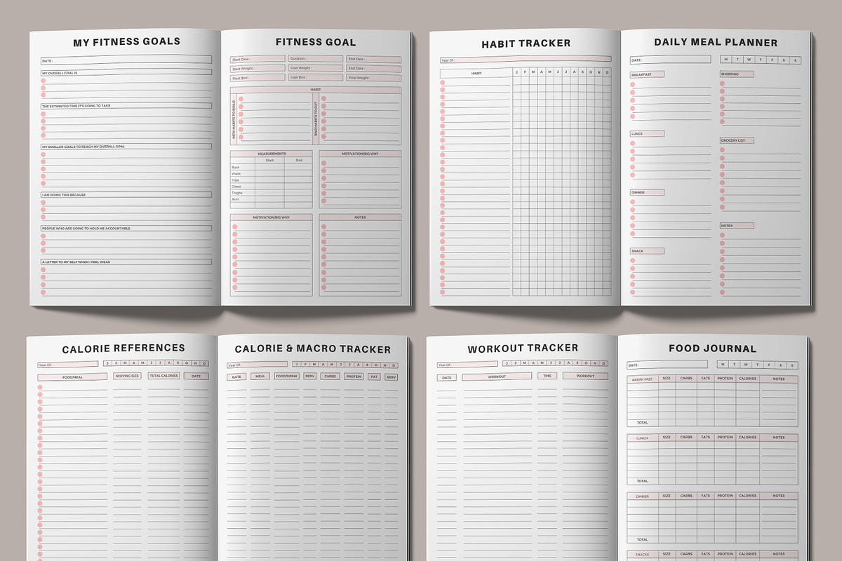 Ultimate Fitness Planner Vol.02, a Stationery Template by DesignByStore (Photo 2 of 4)
