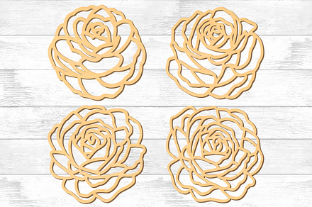 Rose Coasters SVG Laser Cut Files., an Object Graphic by Doodle Cloud Studio