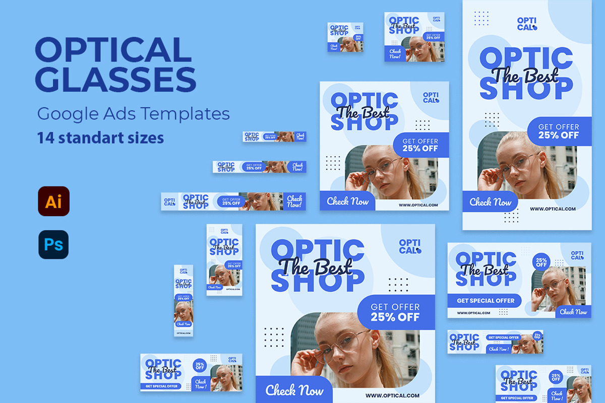 Optical Glasses Google Ads Banner, a Marketing Template by kerismaker (Photo 1 of 4)