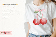 Coquette Cherries with Pink Bow, a Food Illustration by Chonnieartwork (Thumbnail 4 of 4)