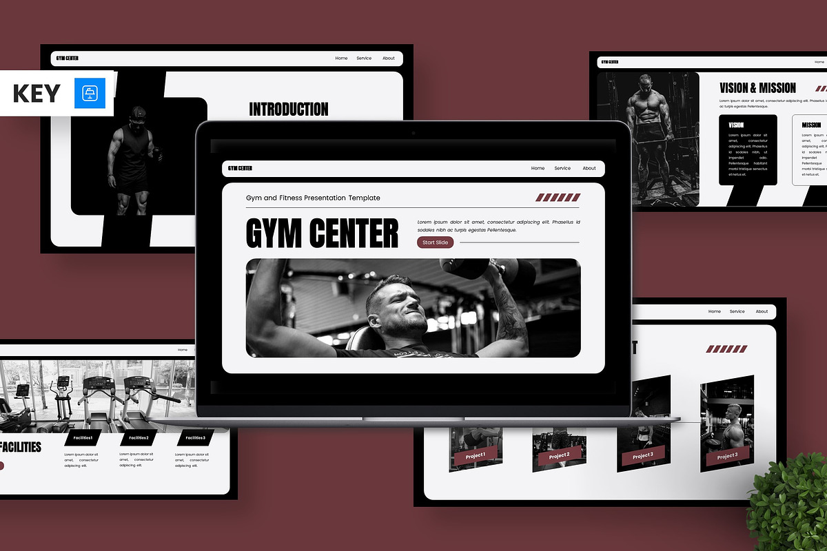 Gym Center - Keynote Templates, a Presentation Template by Deepslide Studio (Photo 1 of 6)