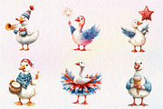 Cartoonish Patriotic Goose Clipart, an Illustration by CreationArt (Thumbnail 2 of 9)