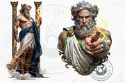 Zeus Greek god clipart Set, a Person Illustration by ThatsDesignArt (Thumbnail 8 of 10)