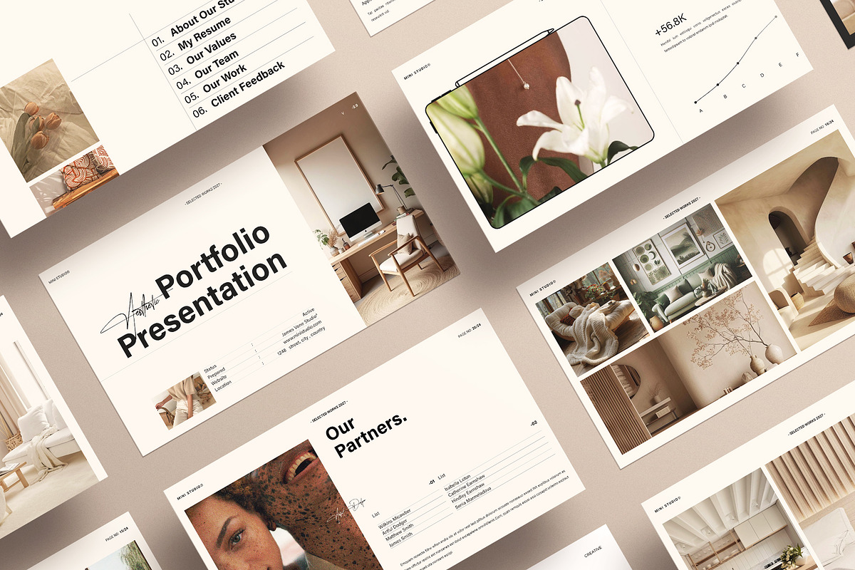 Minimal Aesthetic Portfolio Template, a Presentation Template by ArtisanaAura (Photo 3 of 9)