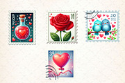 Valentine Stamps Sublimation Clipart, a Work Illustration by Dream Creation (Thumbnail 6 of 6)
