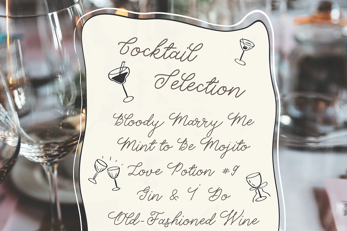 Whimsical Wedding Invitation Font, a Handwritten Font by Amalia Calligraphy (Photo 3 of 8)