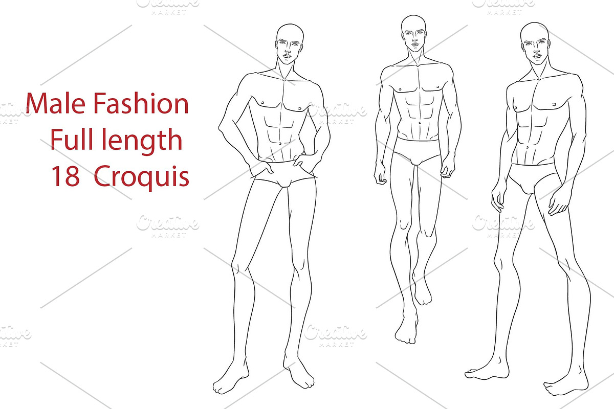 Male Fashion Figure Templates, a Person Illustration by Shorena Design (Photo 2 of 5)
