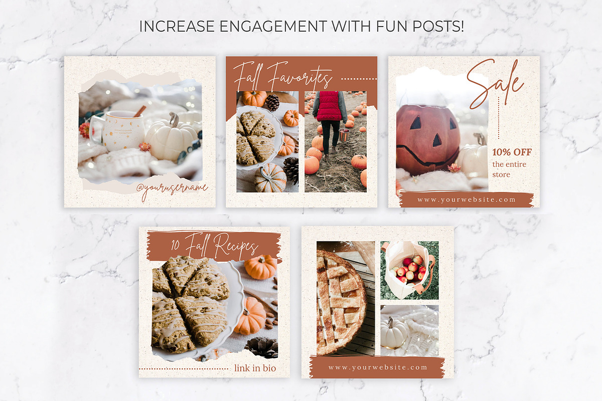 Instagram Posts for Canva | Fall, a Social Media Template by Thirty One ...