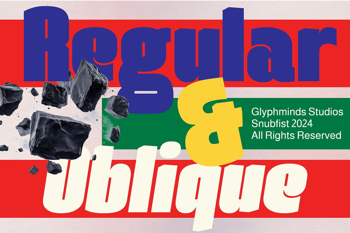 Snubfist Display Typeface, a Sans Serif Font by Glyphminds Studios (Photo 3 of 11)