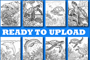 Ocean Animal Adult Coloring Pages, an Illustration by Design Home (Thumbnail 5 of 7)