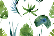 watercolor tropical leaves, patterns, an Illustration by Olesya Morokhovets (Thumbnail 4 of 11)