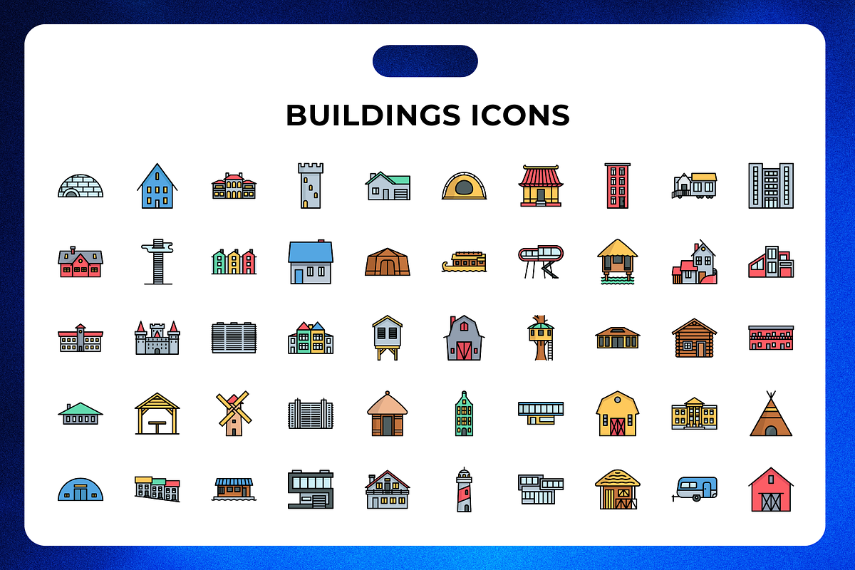 Buildings Icons, an Icon by Wencory