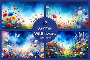 Summer Wildflower Floral Backgrounds