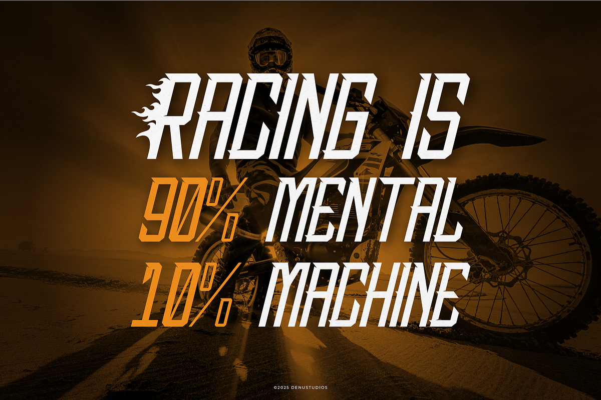 Wossh Power | Condensed Racing Font, a Sans Serif Font by Denustudios (Photo 7 of 12)