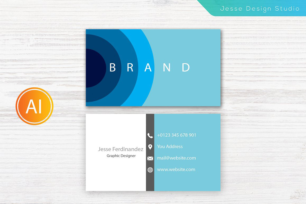 Modern Business Card Template, a Business Card Template by M6 Gallery (Photo 1 of 4)