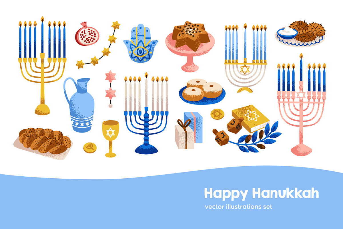 Hanukkah, Jewish holiday items set, an Object Illustration by Good Studio (Photo 1 of 4)