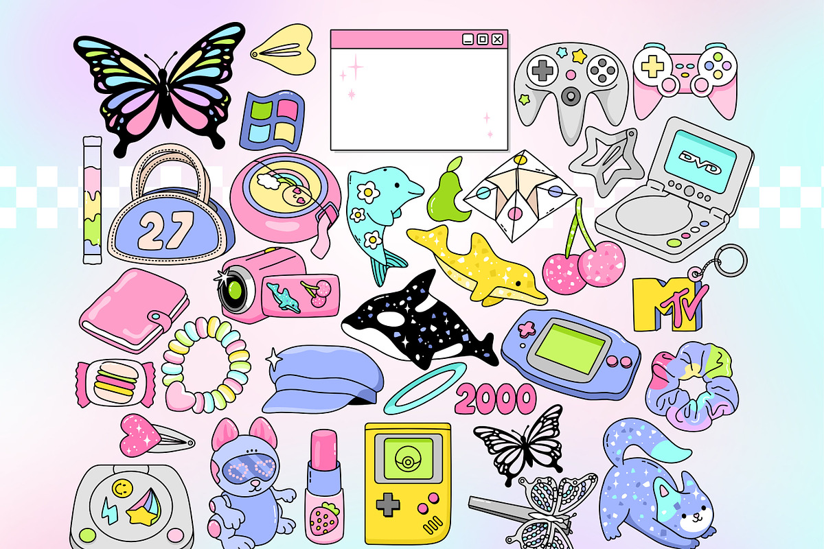 Retro Y2K 2000s Clipart Bundle, an Object Graphic by Huxmay (Photo 5 of 7)