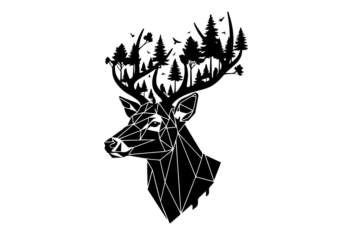 Deer Antler Silhouette Bundle, an Object Illustration by yasushie (Photo 11 of 31)