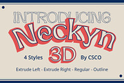 Neckyn 3D, a Sans Serif Font by Craft Supply Co. (Thumbnail 1 of 8)