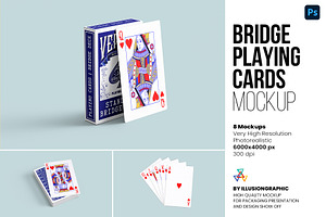 Bridge Playing Cards Mockup 8 Views