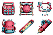 Cute School Clipart, a Seasonal Illustration by CreationArt (Thumbnail 5 of 5)
