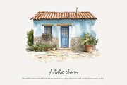 90 watercolour Greece clip art, a Seasonal Illustration by Poppy Lane Studio (Thumbnail 5 of 12)