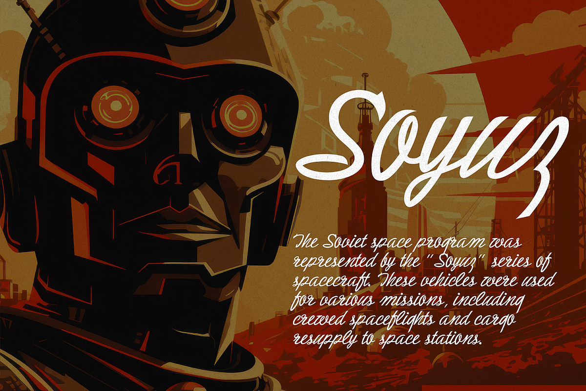 Moskovi Script - Soviet Typeface, a Script Font by HipFonts