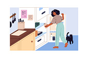 Woman's daily routine, lifestyle set, a Person Illustration by PaperTrident (Thumbnail 3 of 13)