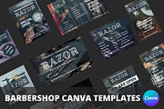 Barbershop Canva Templates Pack, a Social Media Template by Art's and patterns (Thumbnail 1 of 4)