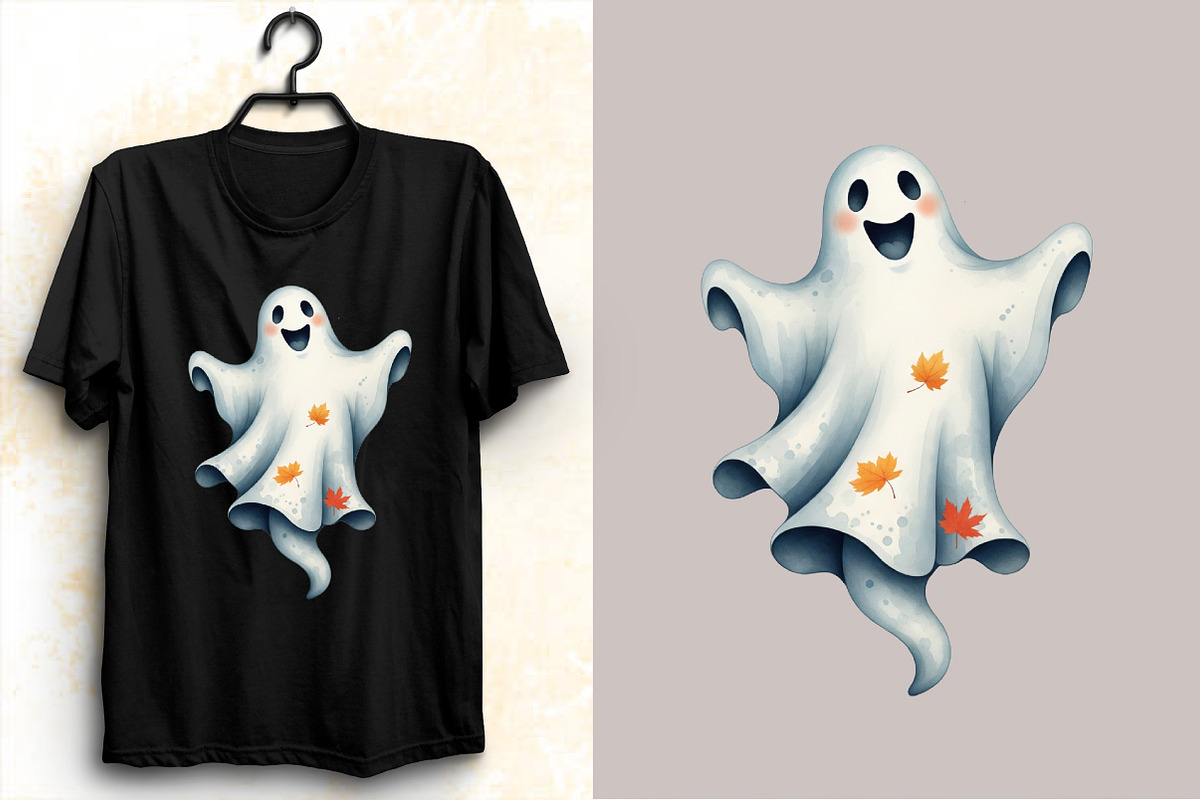 Boho Fall Halloween Ghost  Clipart B, an Illustration by SVGArt (Photo 6 of 8)