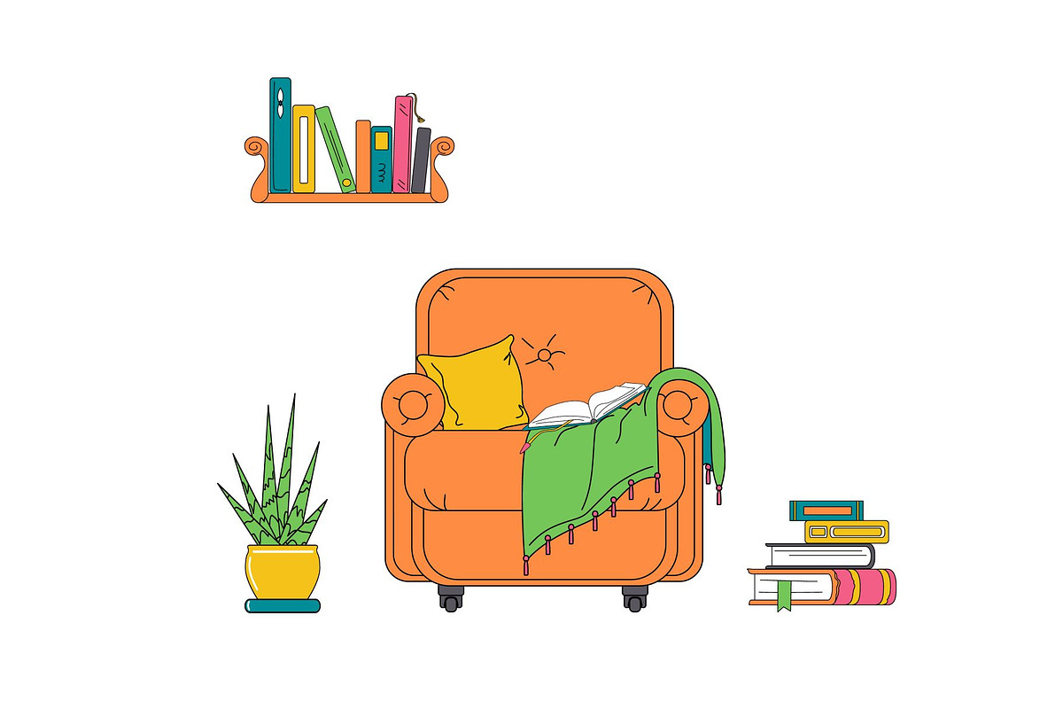 Books & Reading - Elements, Stickers, an Object Illustration by Verachana Dreams (Photo 4 of 11)