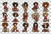 Autumn Girls PNG Clipart Bundle, a Seasonal Illustration by Nicolle's Colorful Art (Thumbnail 3 of 4)