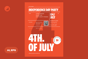 4th Of July Party Event Poster, a Flyer Template by Danil Polshin