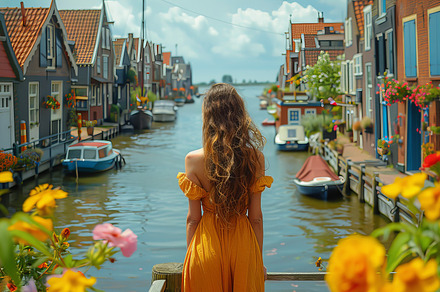 woman among tulip fields, a Photo by Pictures for you!!!!!!!!!