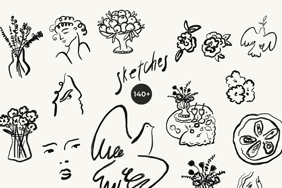 SKETCHES Line Art Drawings, a Decorative Illustration by Lana Elanor (Photo 6 of 14)