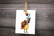 Bird's Birthday - Watercolor Clipart, an Animal Illustration by Mashamashastu (Thumbnail 9 of 12)