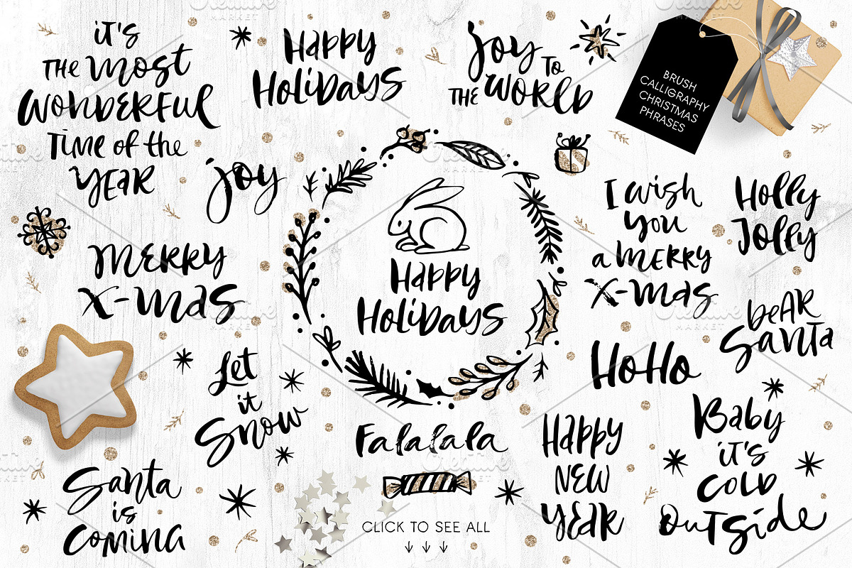 Christmas Clip Art & Lettering, a Decorative Illustration by kite-kit (Photo 5 of 10)