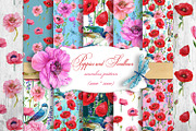 Poppies Flowers, Seamless patterns, a Wallpaper Graphic by NickMitrushov (Thumbnail 1 of 11)