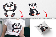 Smiling Panda Clipart, a Graphic by Artnoy (Thumbnail 3 of 5)