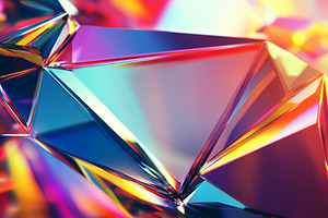 Abstract Glass Prisms with Cool Blue and Soft Orange Reflections, an Abstract Photo by Natalia Klenova's Shop