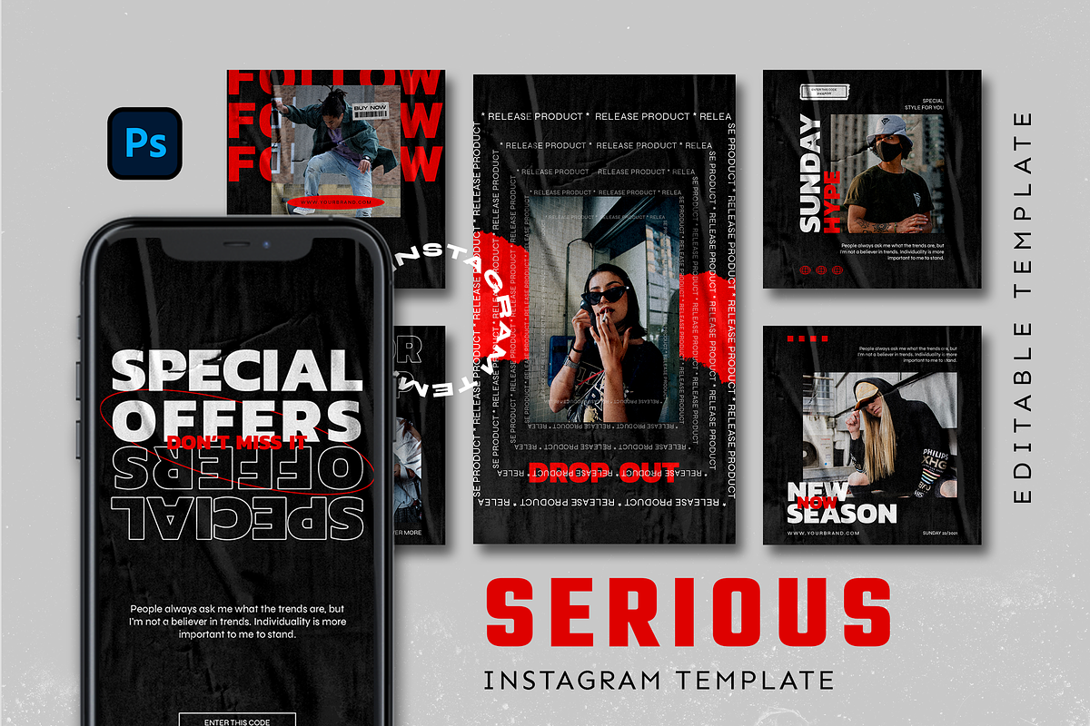 Serious - Hype Instagram Stories and, a Social Media Template by MYDesign (Photo 1 of 5)