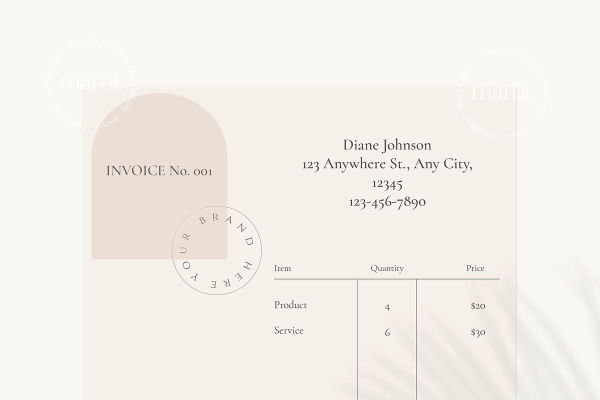 editable invoice template 01, a Resume Template by atelier marbl (Photo 2 of 2)