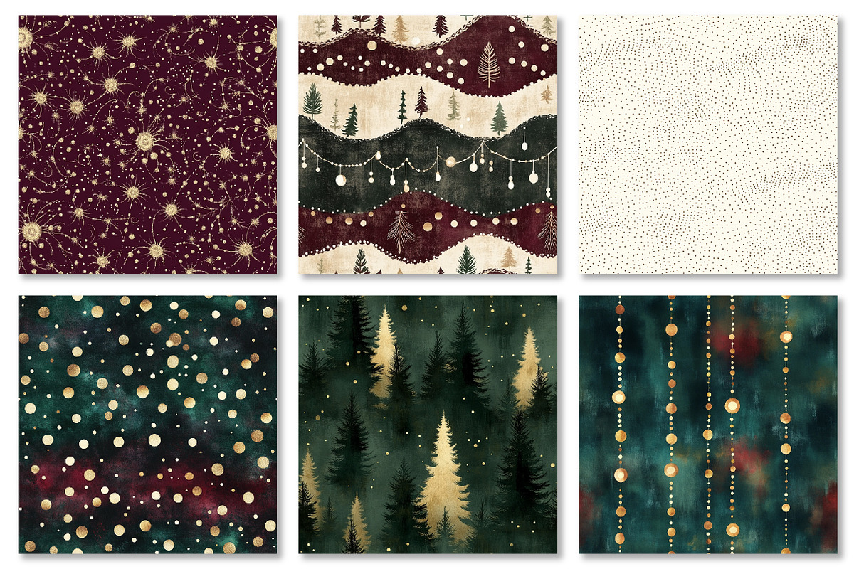 Vintage Holiday Lights Digital Paper, a Texture Graphic by Dream Creation (Photo 5 of 7)