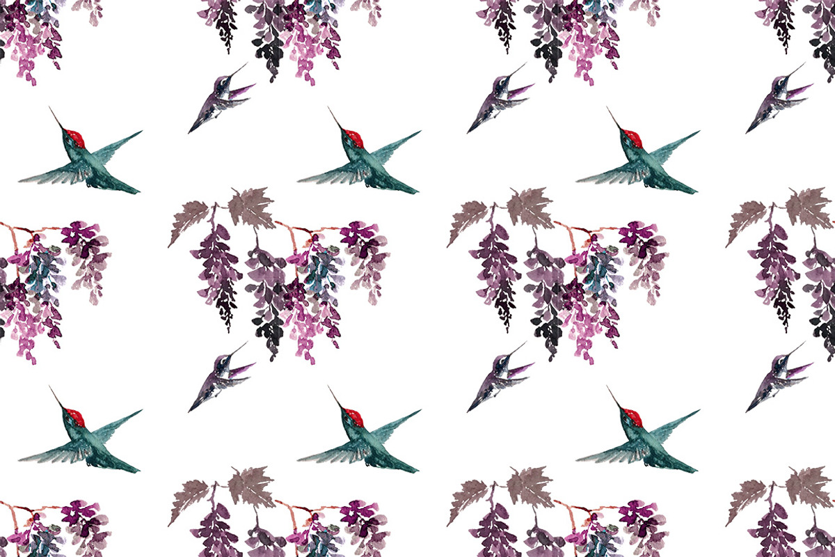 Hummingbird Gardens - Watercolor Set, an Illustration by amyxbao (Photo 4 of 8)