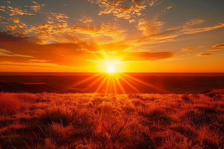 A breathtaking sunset paints the des, a Photo by Tanuart